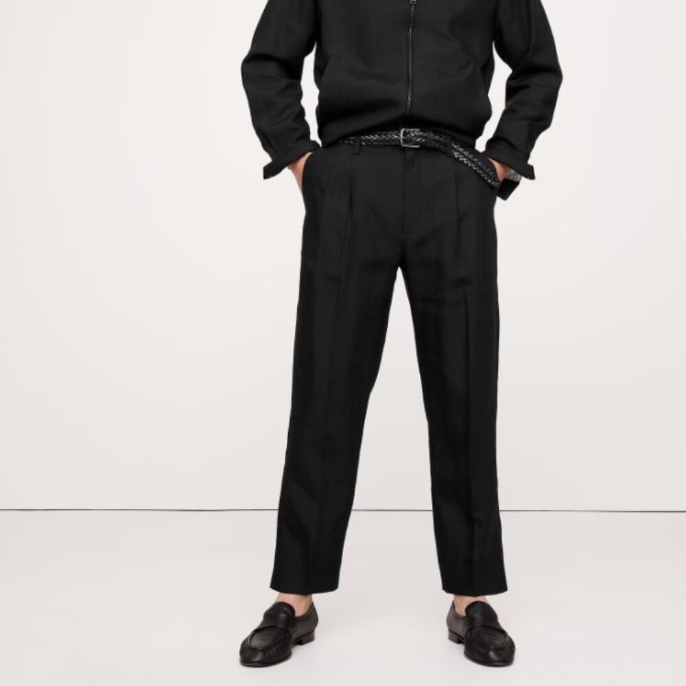 Banana Republic - High rise baggy wool pleated trousers pants - two-pack